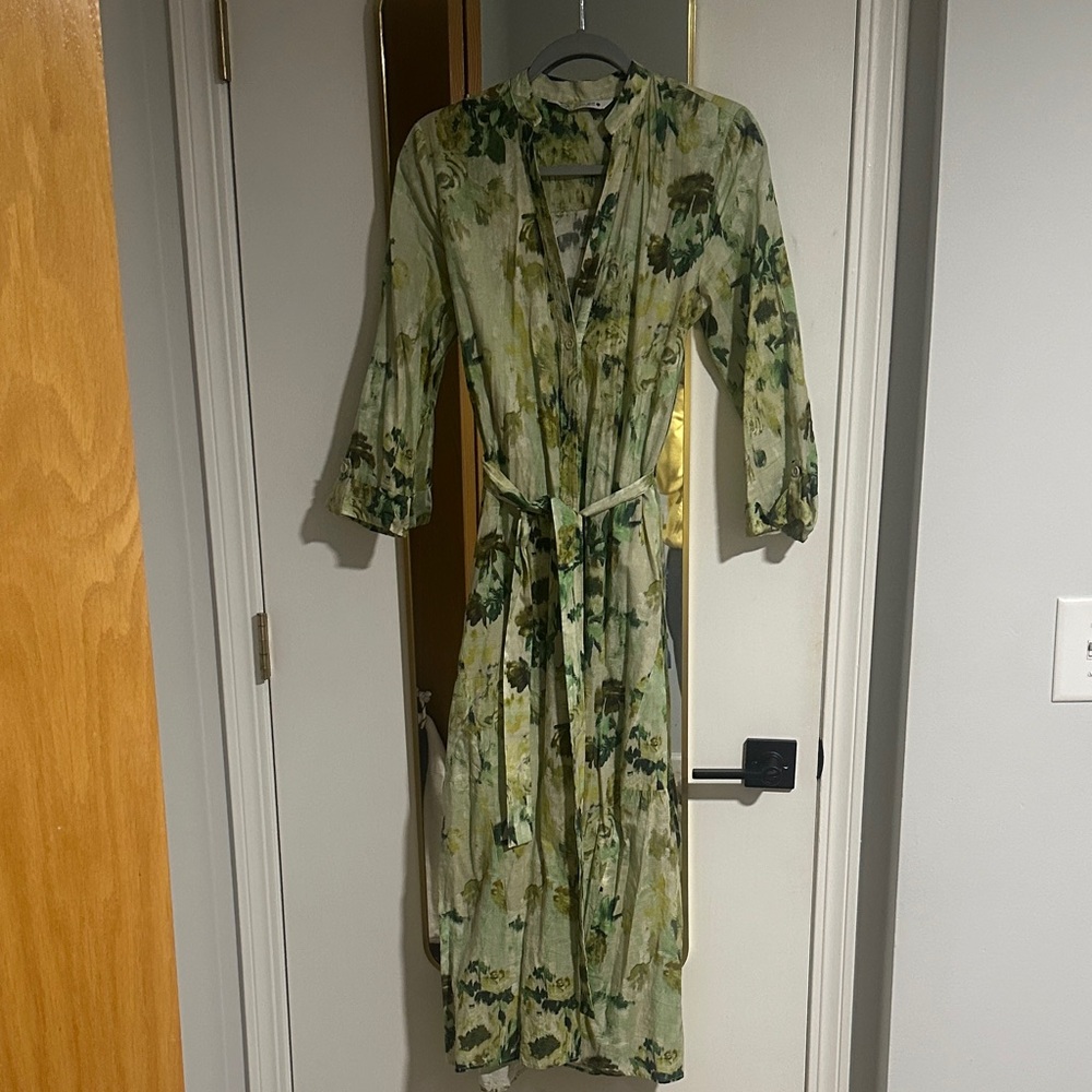 Zara Green Floral Midi Dress